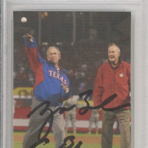 DUAL SIGNED President George W & HW Bush Texas World Series Photo PSA DNA COA