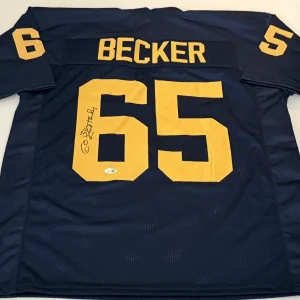 Kurt Becker Michigan Wolverines signed Custom jersey W/ Go Blue JSA Witnessed
