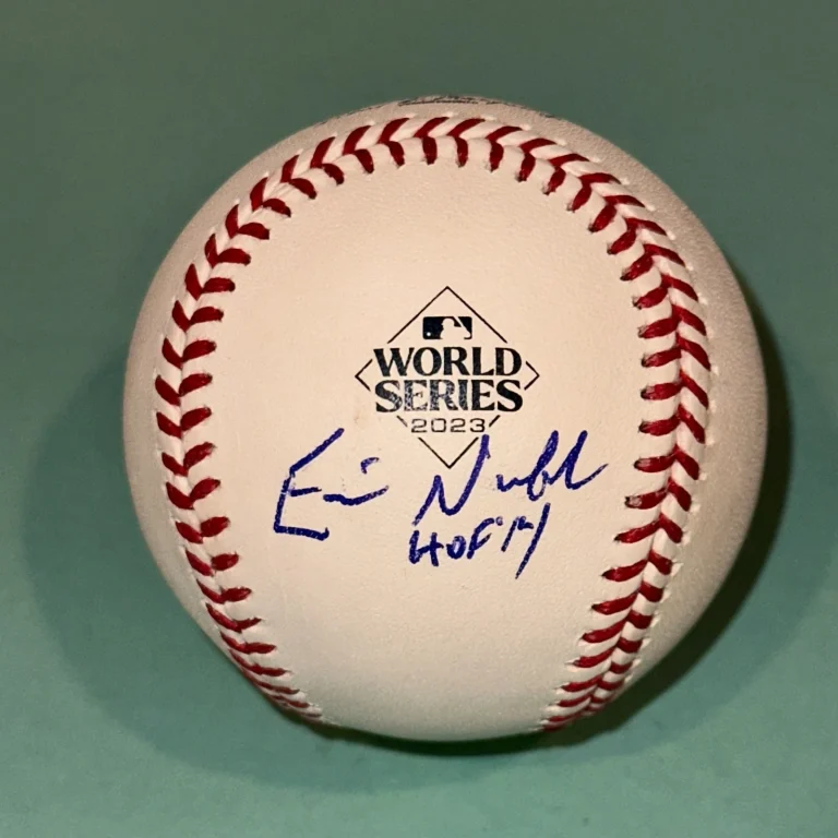 ERIC NADEL (Rangers) Signed Official 2023 WORLD SERIES Baseball Beckett (BAS)