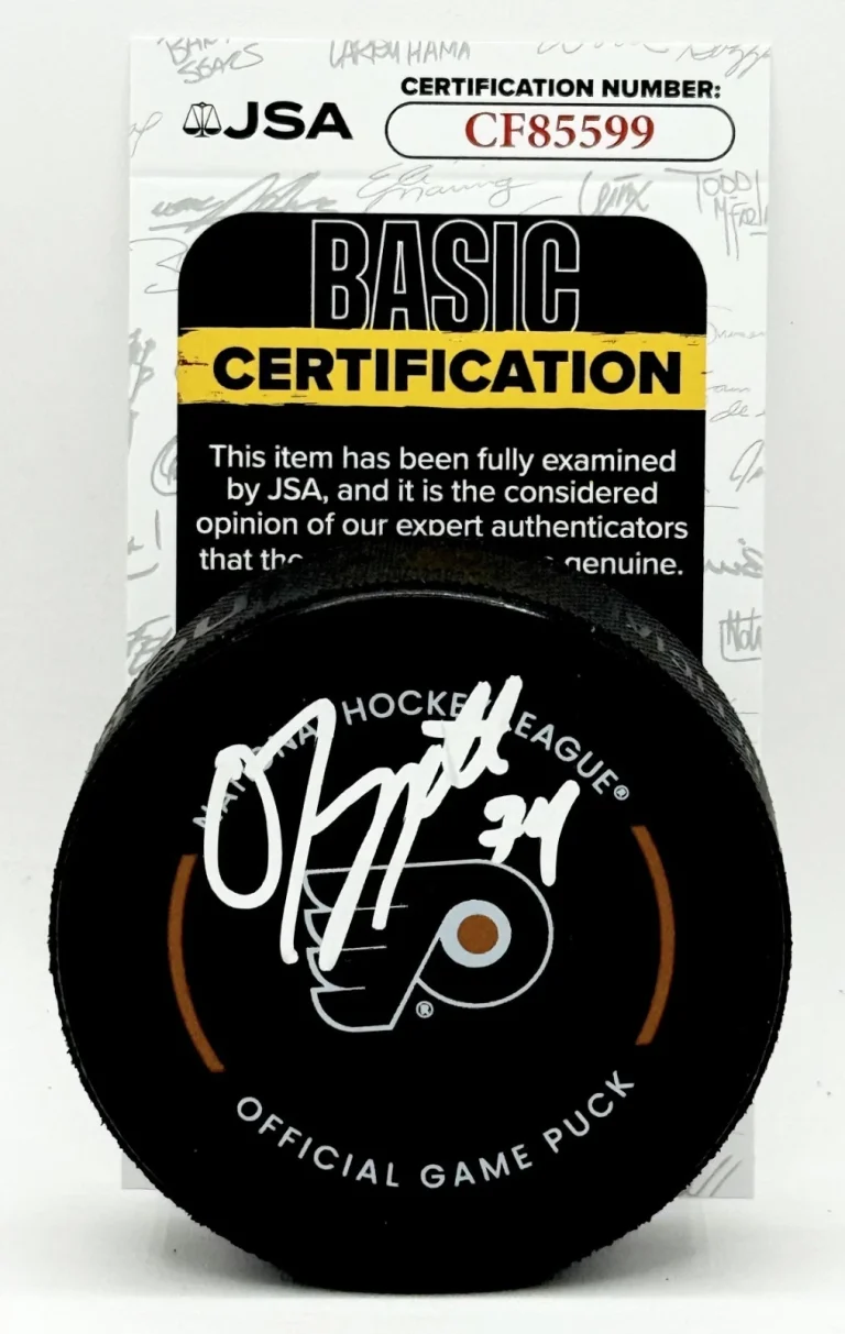 Owen Tippett signed Philadelphia Flyers Official Game Puck autographed JSA