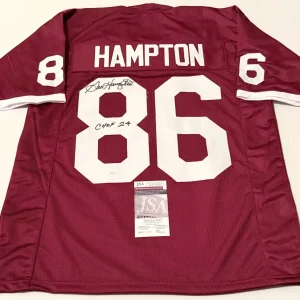 Dan Hampton Arkansas signed Custom jersey W/ CHOF Inscription JSA Witnessed