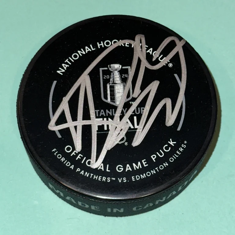 KEVIN STENLUND Signed Panthers 2024 STANLEY CUP Official GAME Puck Beckett (BAS)