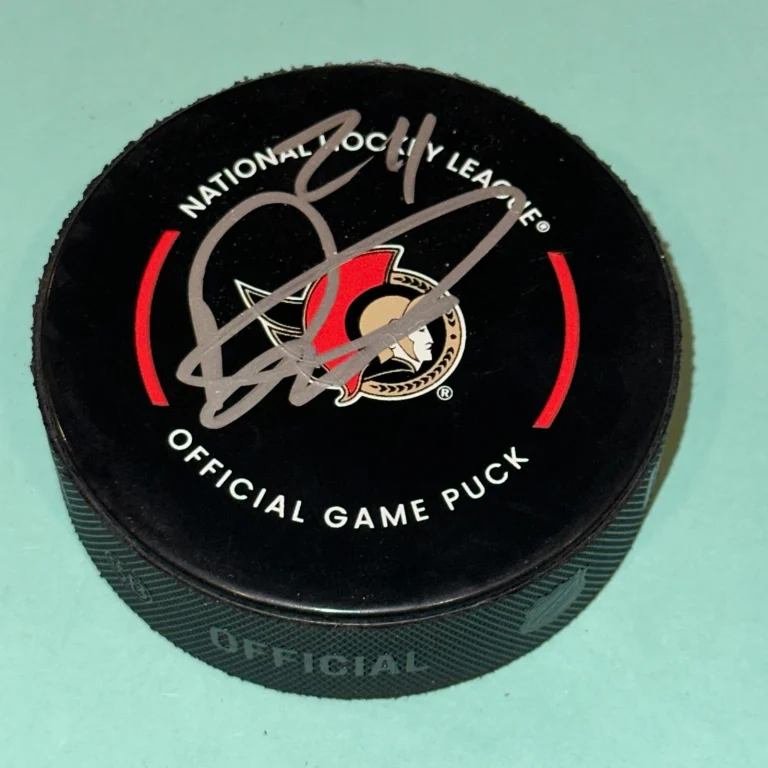DYLAN COZENS Signed Ottawa SENATORS Official GAME Puck Beckett (BAS)