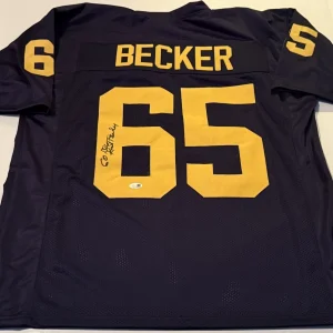Kurt Becker Michigan Wolverines signed Custom jersey W/ Go Blue JSA Witnessed