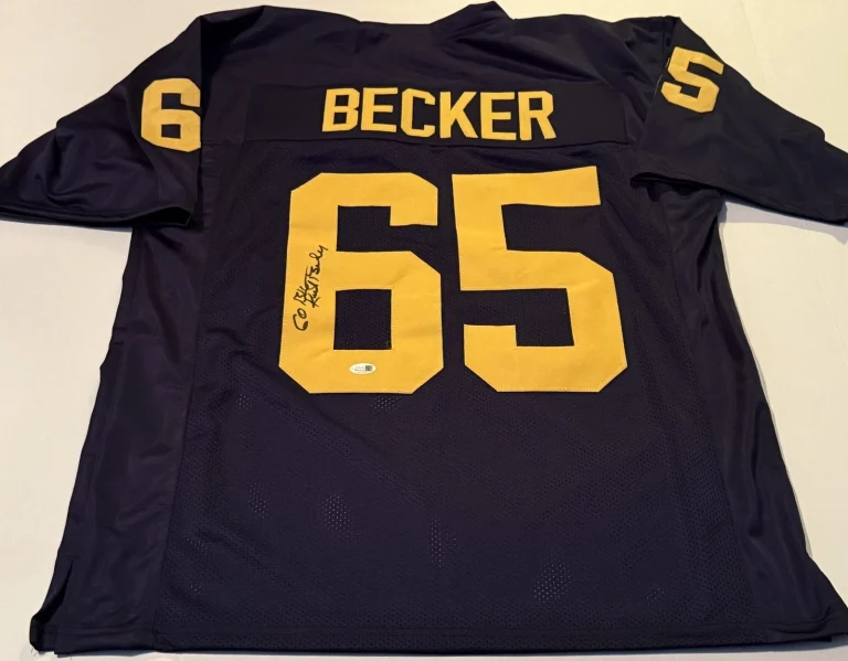 Kurt Becker Michigan Wolverines signed Custom jersey W/ Go Blue JSA Witnessed