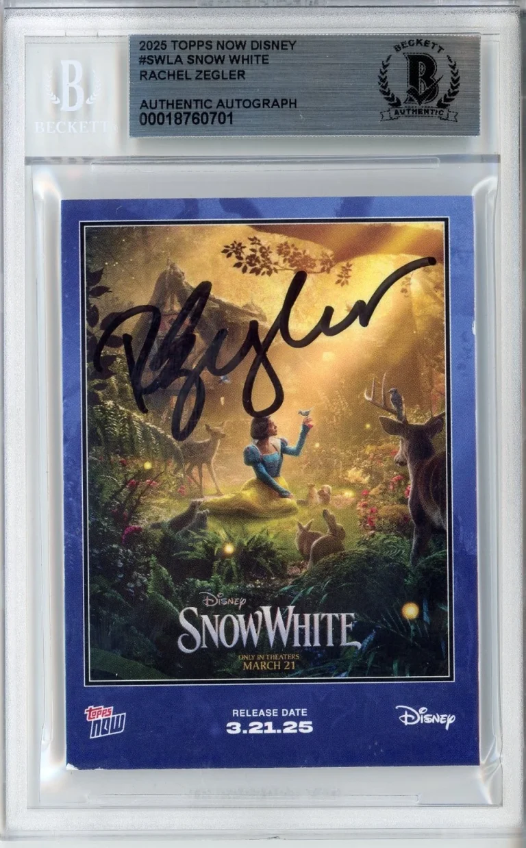 2025 Topps Now Disney Snow White Rachel Zegler SIGNED Autograph BAS Beckett COA