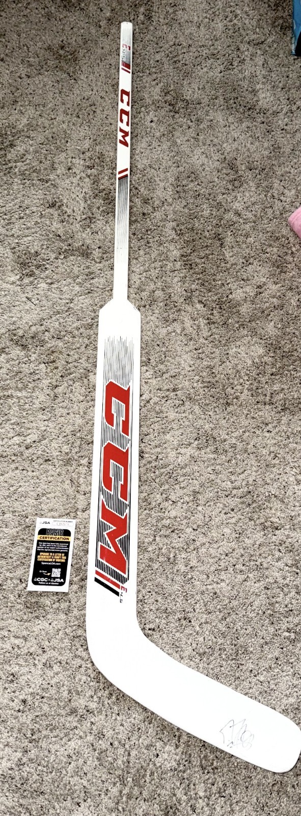 Marc Andre Fleury Pittsburgh Penguins signed Full Size CCM Goalie Stick JSA
