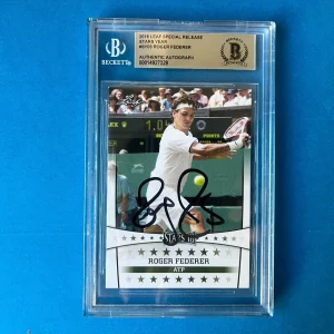 Roger Federer Tennis 2018 Leaf Special Stars Year Card Signed Auto Beckett BAS