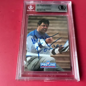 Wayne Fontes Lions NFL 1991 Pro Set Card Signed Auto Beckett BAS