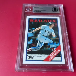 Rich Gedman Red Sox MLB 1988 Topps Card Signed Auto Beckett BAS ENCAPSULATED