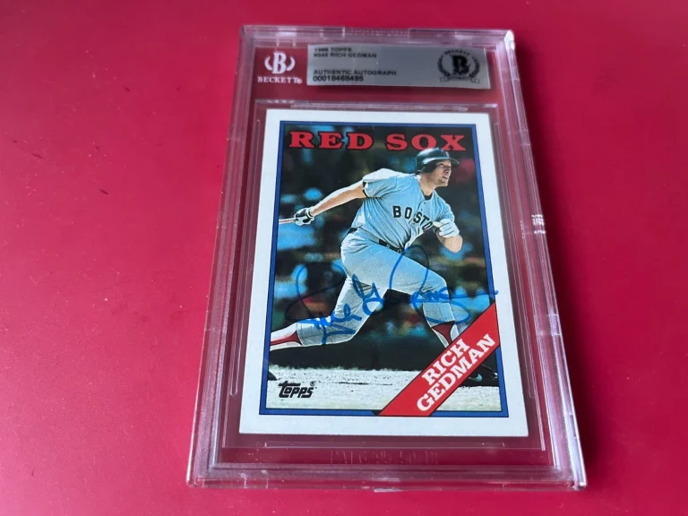 Rich Gedman Red Sox MLB 1988 Topps Card Signed Auto Beckett  BAS ENCAPSULATED