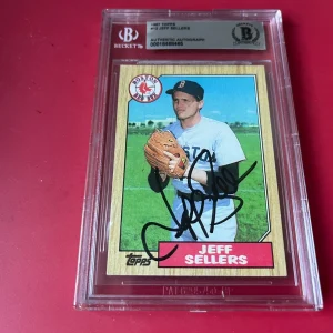 Jeff Sellers Red Sox MLB 1987 Topps Card Signed Auto Beckett  BAS ENCAPSULATED