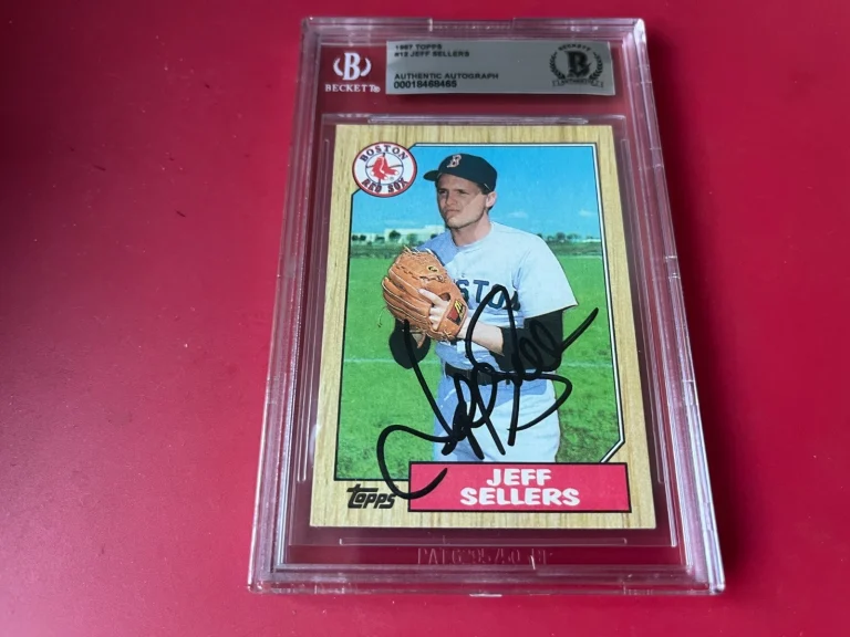 Jeff Sellers Red Sox MLB 1987 Topps Card Signed Auto Beckett  BAS ENCAPSULATED