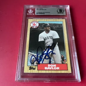 Don Baylor Red Sox MLB 1987 Topps Card Signed Auto Beckett  BAS ENCAPSULATED