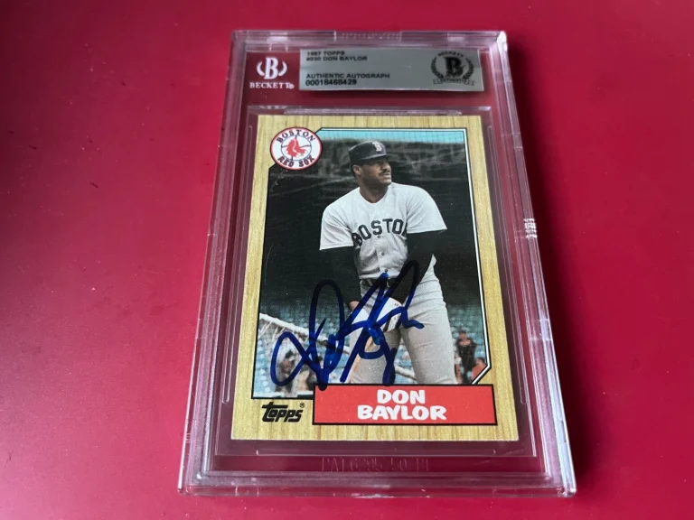Don Baylor Red Sox MLB 1987 Topps Card Signed Auto Beckett  BAS ENCAPSULATED