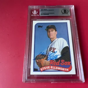 Steve Ellsworth Red Sox 1989 Topps Card Signed Auto Beckett  BAS ENCAPSULATED