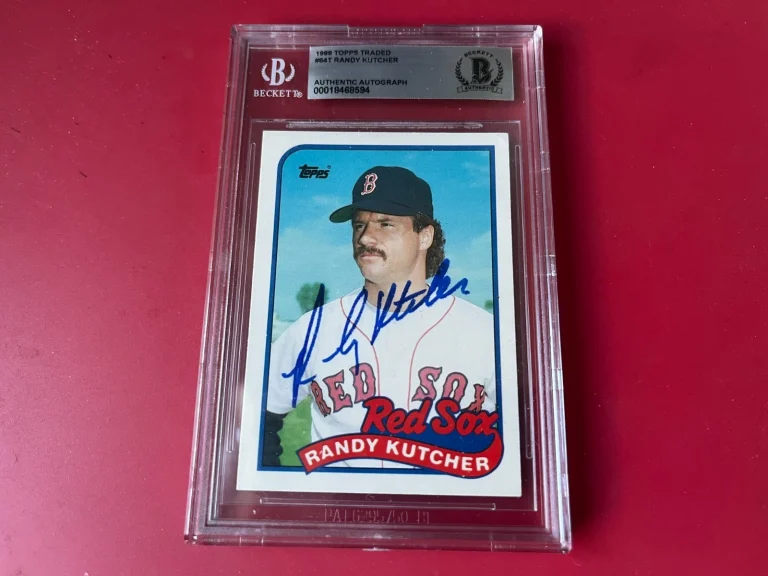 Randy Kutcher Red Sox 1989 Topps Card Signed Auto Beckett  BAS ENCAPSULATED