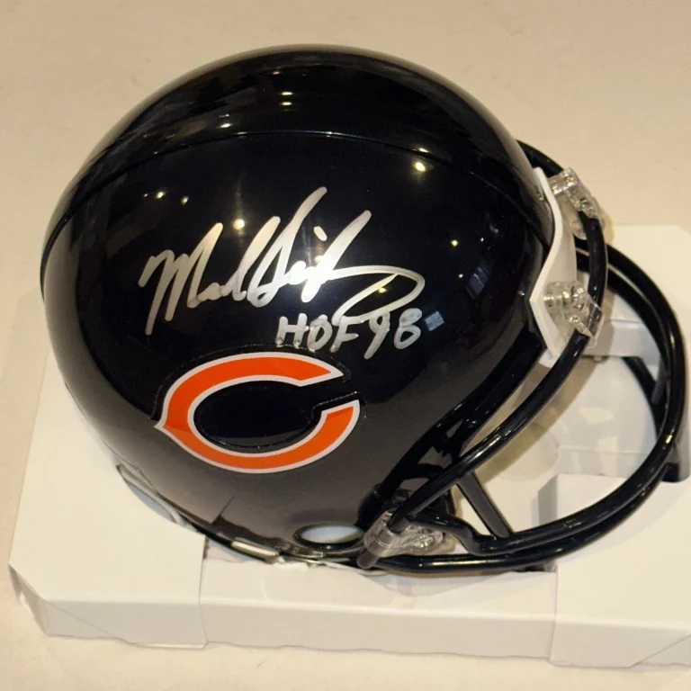 MIKE SINGLETARY Signed Chicago BEARS VSR4 Mini-helmet Beckett BAS w/ HOF Inscrip