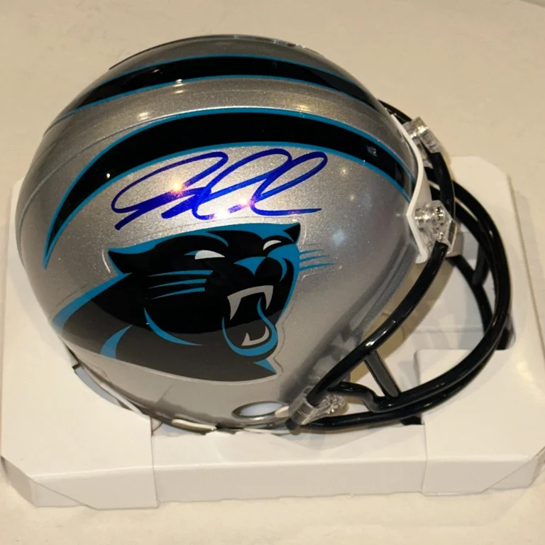 GREG OLSEN Signed Carolina PANTHERS VSR4 Mini-helmet Beckett (BAS)