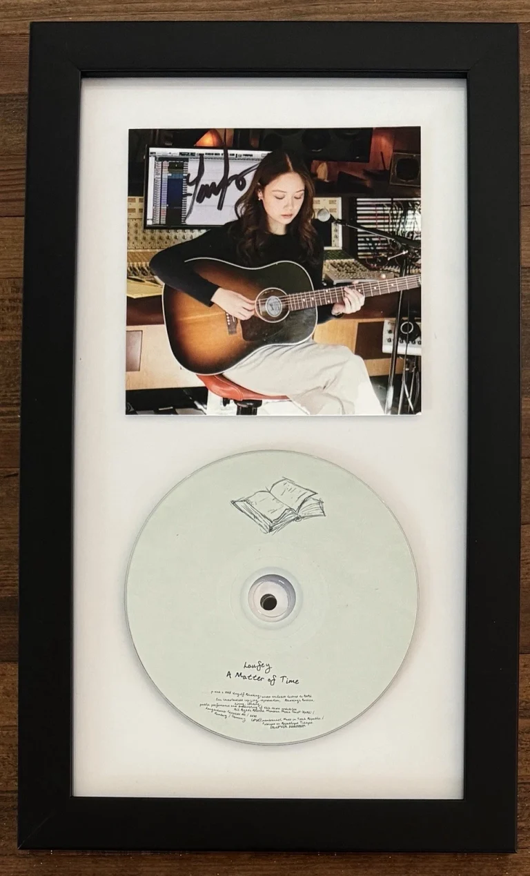 FRAMED SIGNED Laufey Autograph Art Card & A Matter Of Time CD Beckett BAS COA