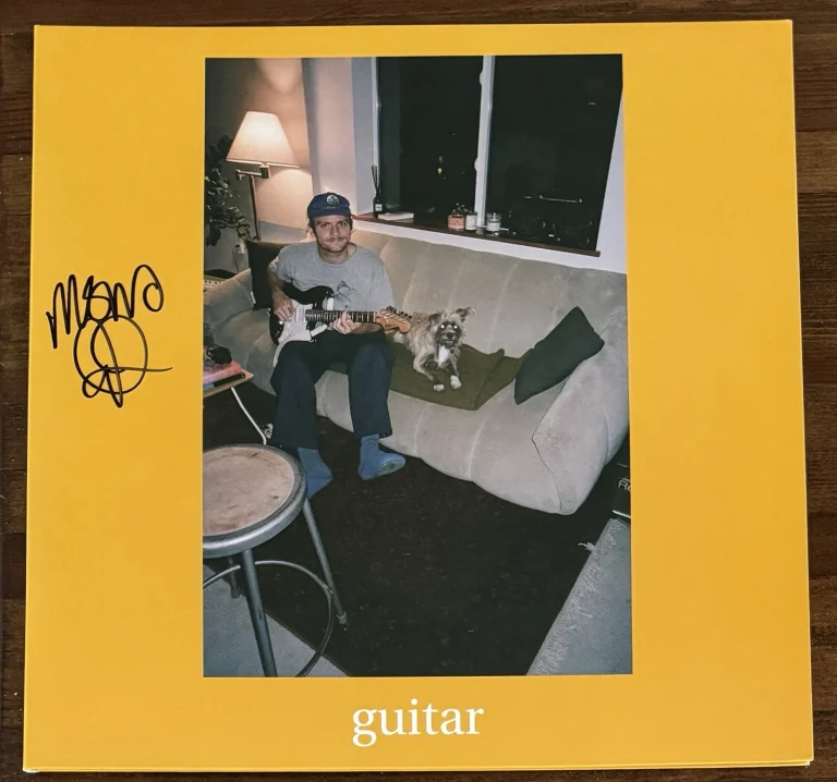 Mac DeMarco Signed Guitar Orange Vinyl Jacket Cover Autograph BAS Beckett COA