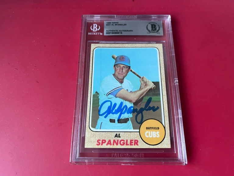 Al Spangler Cubs MLB 1968 Topps Card Signed Auto Beckett  BAS ENCAPSULATED