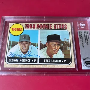 George Korince MLB 1968 Topps Card Signed Auto Beckett  BAS ENCAPSULATED