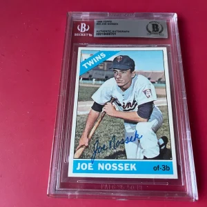 Joe Nossek Twins MLB 1966 Topps Card Signed Auto Beckett  BAS ENCAPSULATED