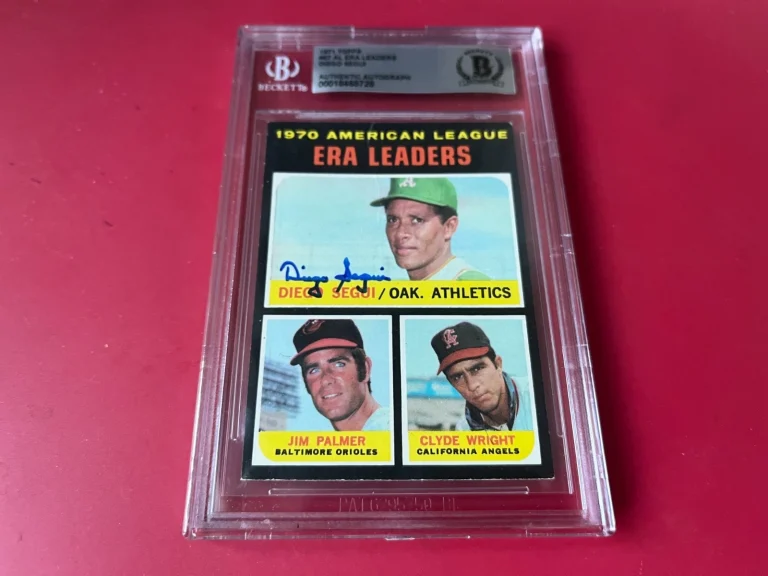 Diego Segui A's  MLB 1971 Topps Card Signed Auto Beckett  BAS ENCAPSULATED