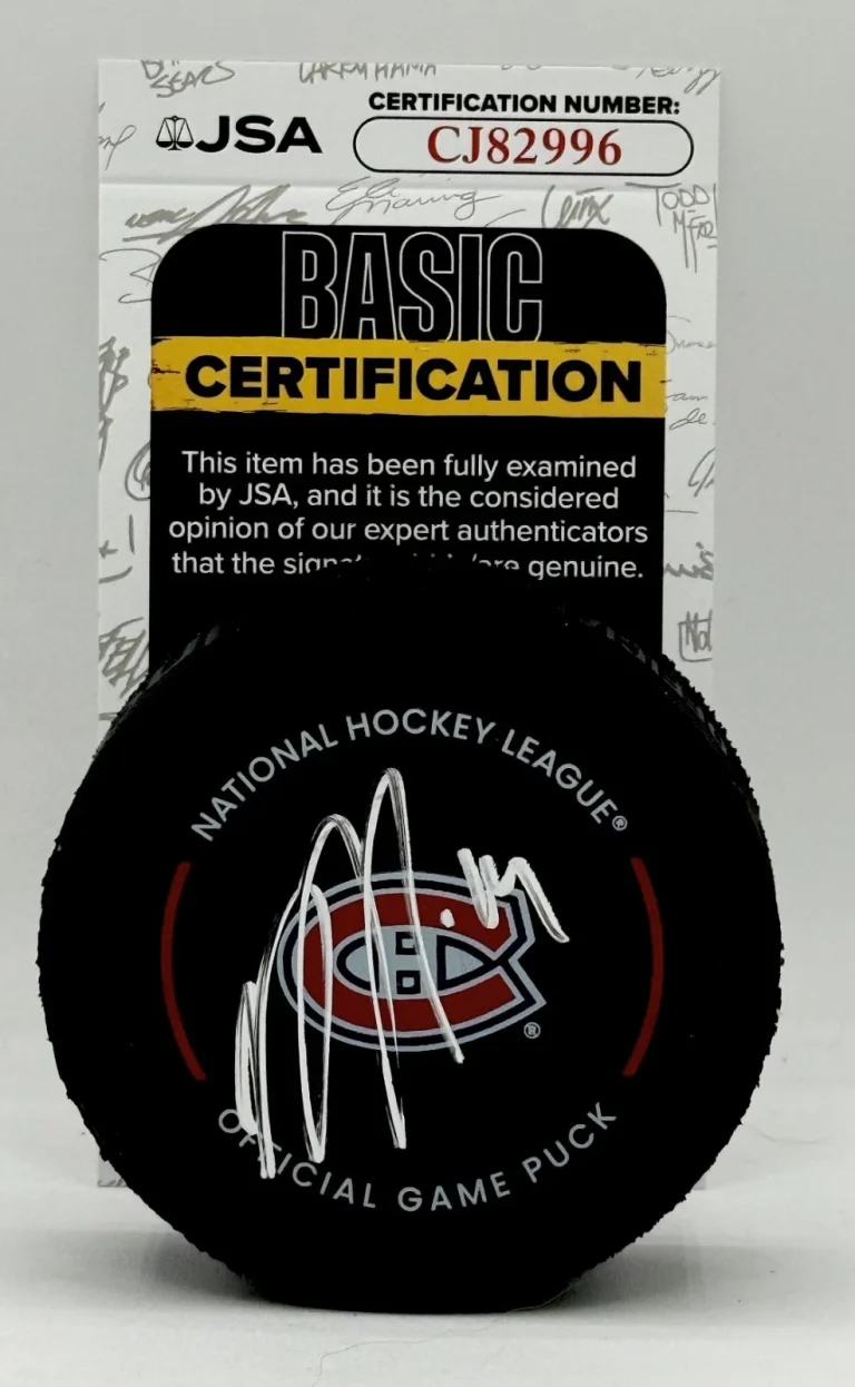 Nick Suzuki signed Montreal Canadiens Official Game Puck autographed JSA