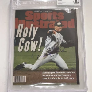 DEREK JETER Signed 10/21/96 Rookie SPORTS ILLUSTRATED Encapsulated BAS No Label