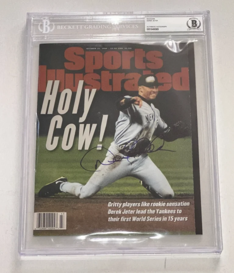 DEREK JETER Signed 10/21/96 Rookie SPORTS ILLUSTRATED Encapsulated BAS No Label