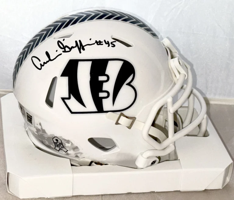 Archie Griffin signed Cincinnati Bengals Salute To Service mini helmet Beckett