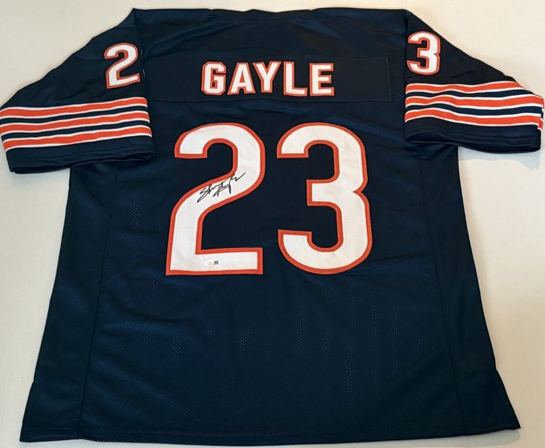 Shaun Gayle Chicago Bears signed Custom jersey autographed JSA Witnessed