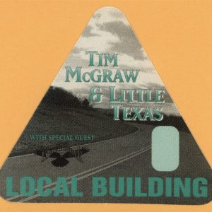 Tim McGraw 1995 w/ Little Texas All I Want Concert Tour Local Backstage Pass