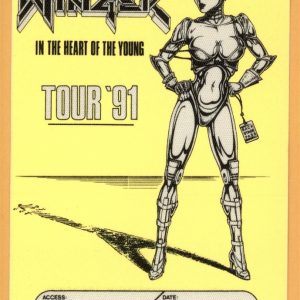 Winger 1991 In The Heart of The Young Concert Tour Backstage Pass