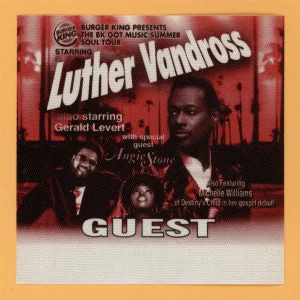 Luther Vandross 2005 w/ Michelle Williams Concert Tour GUEST Backstage Pass