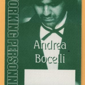 Andrea Bocelli Concert Tour WORKING Backstage Pass