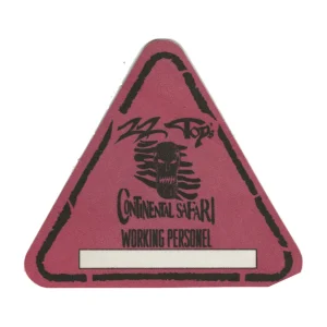 ZZ Top 1996 Continental Safari Concert Tour Working Backstage Pass