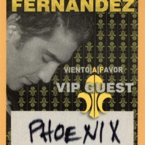 Alejandro Fernandez 2008 Vento A Favor Tour Concert VIP Backstage Pass