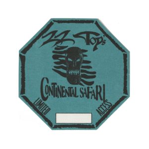 ZZ Top 1996 Continental Safari Concert Tour Limited Access Backstage Pass