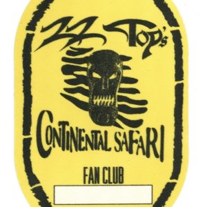 ZZ Top 1997 Continental Safari Concert Tour Fan Club Backstage Pass