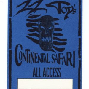 ZZ Top 1996 Continental Safari Concert Tour All Access Backstage Pass