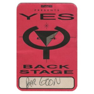 Yes 1984 90125 Concert Tour Backstage Backstage Pass
