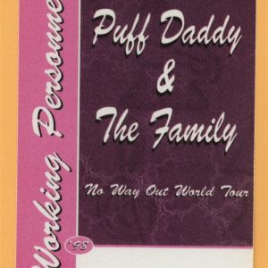 Puff Daddy & Family 1998 No Way Out Concert Tour WORKING Backstage Pass
