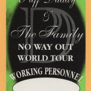 Puff Daddy & Family 1998 No Way Out Concert Tour WORKING Backstage Pass
