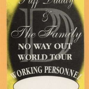 Puff Daddy & Family 1998 No Way Out Concert Tour WORKING Backstage Pass