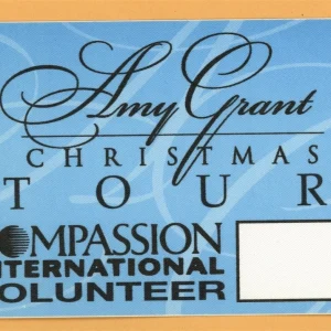 Amy Grant 1997 Christmas Concert Tour VOLUNTEER Backstage Pass
