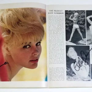 Elke Sommer REAL hand 3x SIGNED September 1964 Playboy Magazine COA Autographed