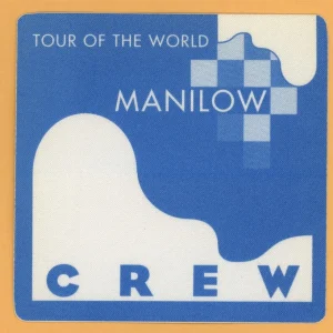 Barry Manilow 1997 Tour of the World Concert CREW Backstage Pass